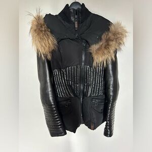 Rudsak coat real leather and fur xsmall value of 1145$